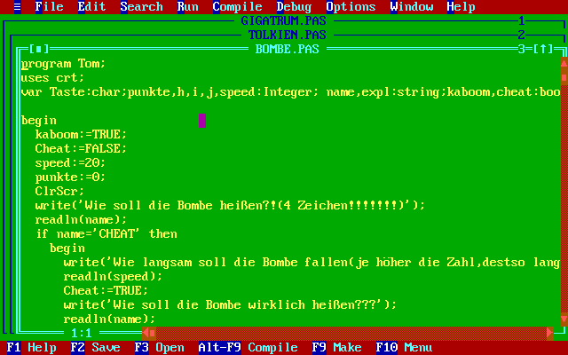 Willkommen bei Turbo Pascal!